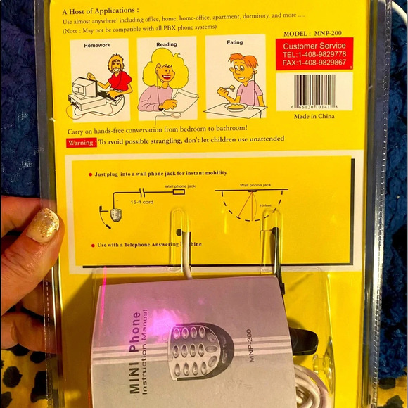 Voice 2000S 3 in 1 Hands-Free Mini Phone w/ Headset & 15ft. Cord MNP-200 SEALED - Picture 2 of 2